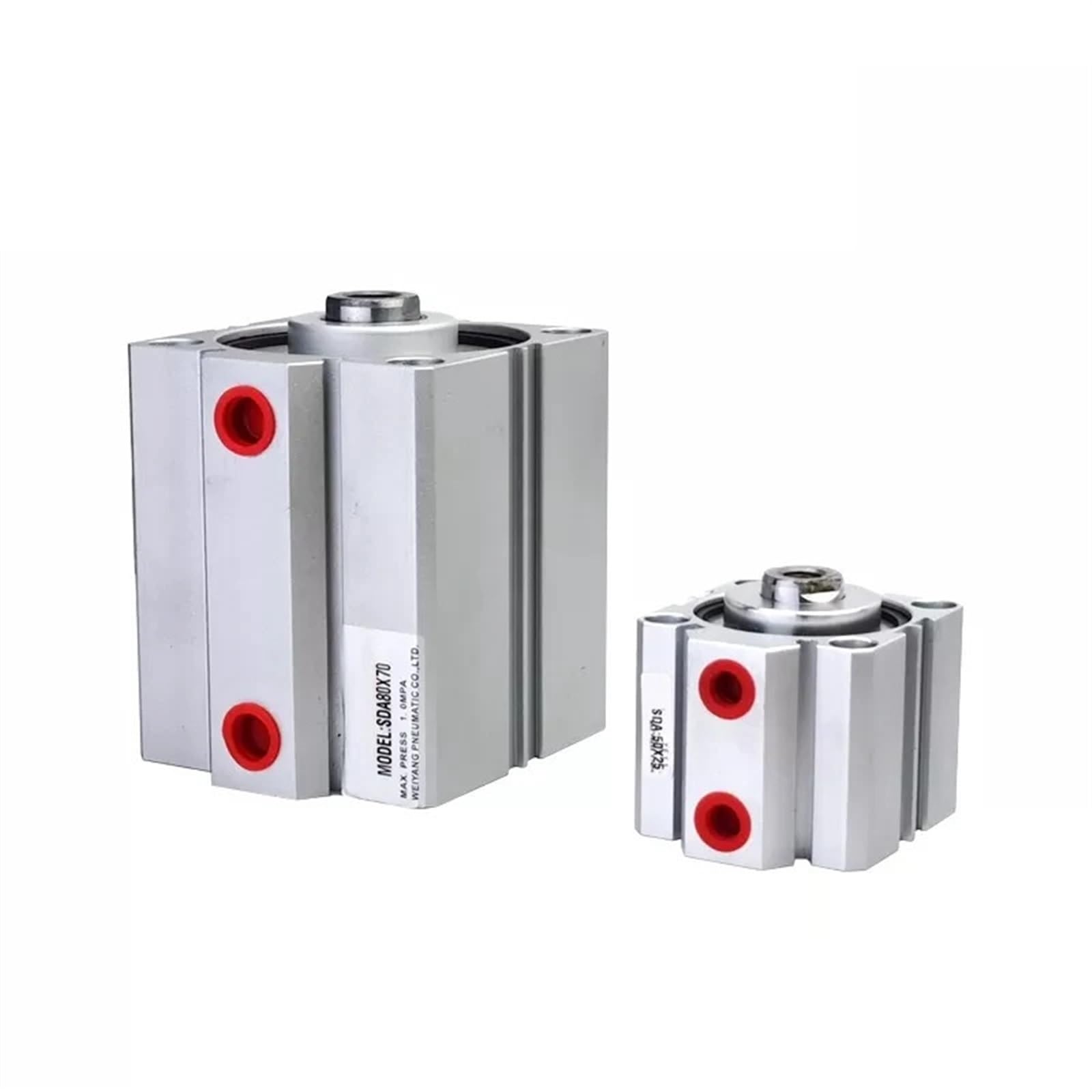 Cilindros neumáticos compactos de aire SDA50 mm de diámetro interior, doble efecto, carrera de 5/10/20/30/40/50/60/70/80/90/100 mm, 1 unidad(Stroke 45mm)