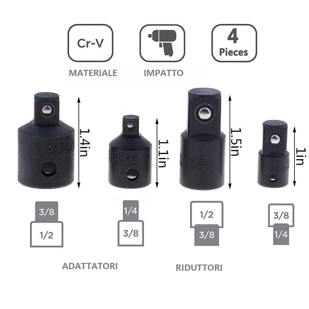 Adattatore Riduttore IMPACT Attacco Quadro Da 3/4" A 1/2" - Chiavi - Foto 10