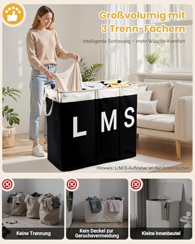 Trieur à linge pliable 190L pour stopper le désordre au sol