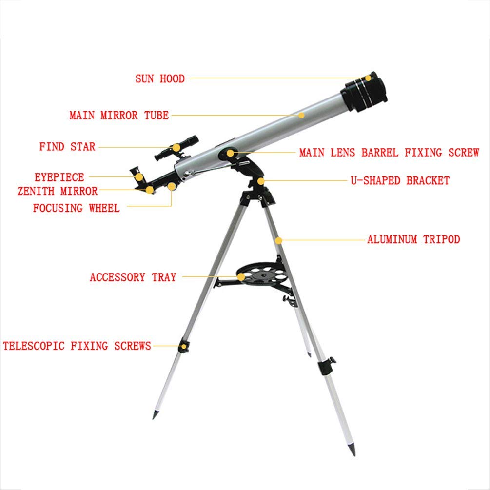 Teleskopy astronomiczne z aperturą 60 MM i ogniskową 700 MM, monokularowe lustro 525 razy dla początkujących dzieci