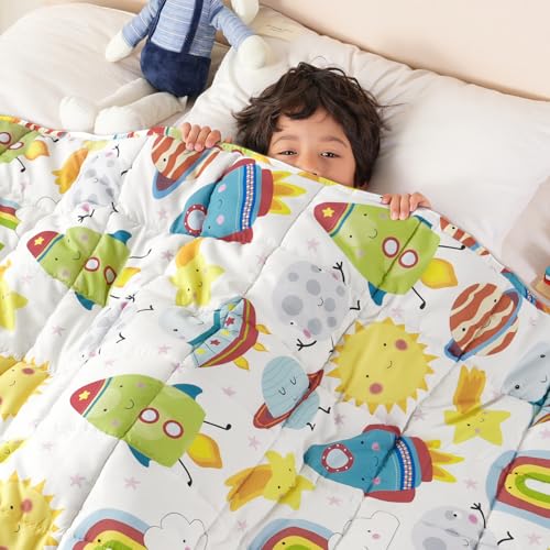 Image of Sivio Weighted Blanket 3lbs, White Small Cooling Heavy Blankets, Washable Breathable Throw Blanket for Sleep, 36 inchx48 inch-3lb,Rocket