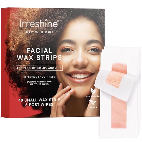 irreshine Facial Wax Strips Hair Removal for Women: Face Upper Lip Eyebrow Chin Waxing Hair Remover...