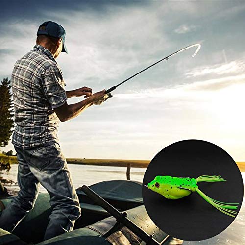 Iscas de pesca macias artificiais N/V, iscas realistas de sapo com dois ganchos, iscas de sapo para