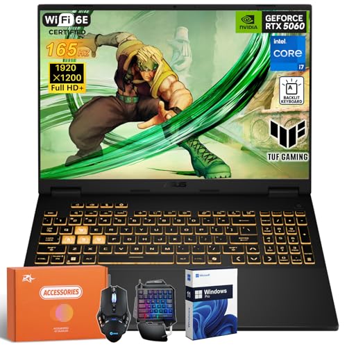 ASUS-TUF-F16-Gaming-Laptop-2025-NVIDIA-GeForce-RTX-5060-Intel-14th-i7-14650HX16-Core-16-Inch-FHD-165Hz-Display-32-GB-DDR5-1-TB-SSD-Wi-Fi-6E-Backlit-Keyboard-Windows-11-Pro-RH-Accessories ASUS TUF F16 Gaming Laptop 2025, NVIDIA GeForce RTX 5060, Intel 14th i7-14650HX(16 Core), 16 Inch FHD+ 165Hz Display, 32 GB DDR5, 1 TB SSD, Wi-Fi 6E, Backlit Keyboard, Windows 11 Pro, RH-Accessories - Image 1