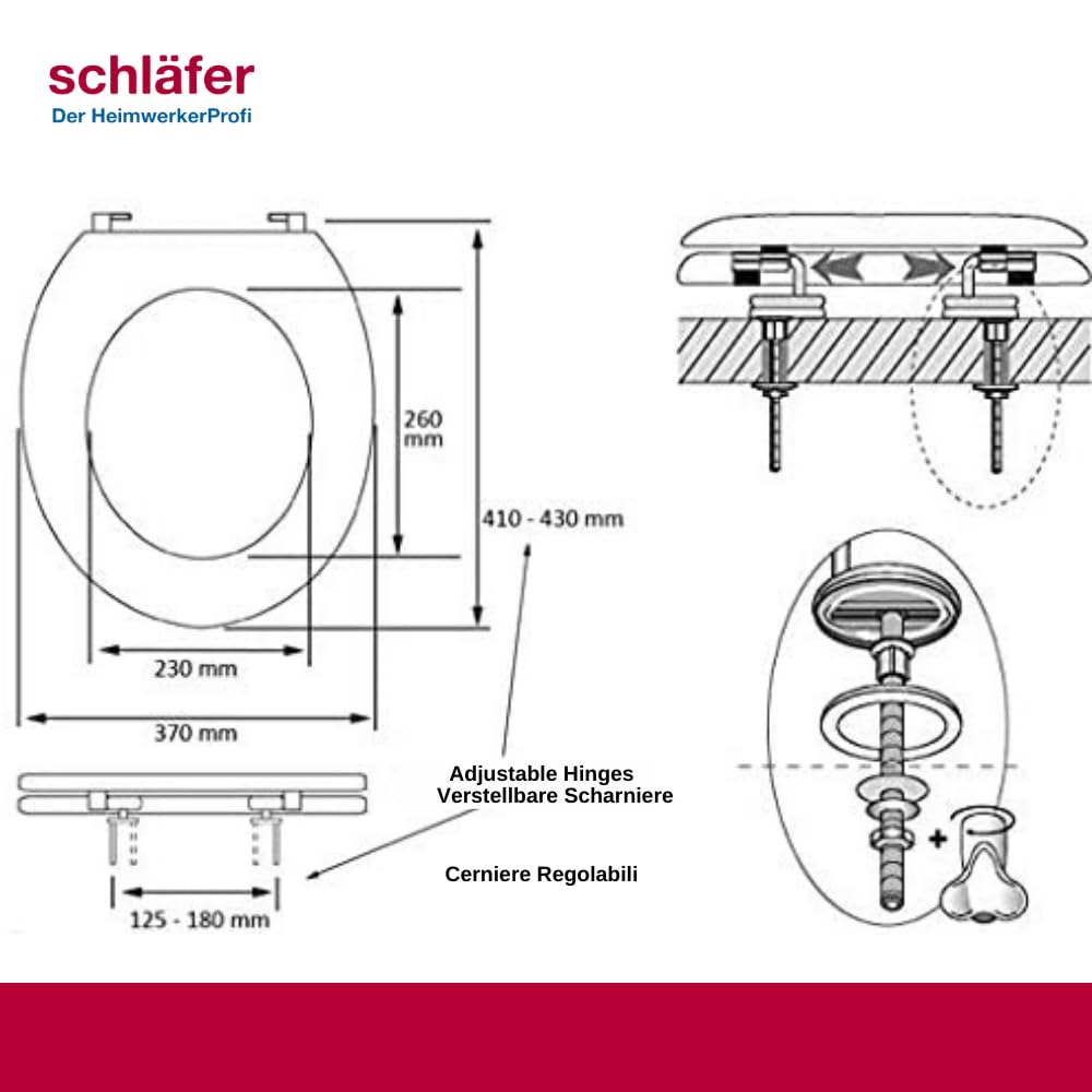 Schläfer 4637154 | Sedile Copriwater Universale Bambus, Tavoletta Bamboo in Legno con Cerniere Regolabili in Acciaio, Copri Wc in Vero Bambù Forma Ovale.