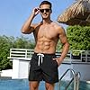 InfiniZer Mens Swimming Shorts Quick-Dry Waterproof Swim Trunks with Side Pockets and Drawstring Waist Swimming Shorts Men for Surfing, Pool, Water Sports (UK, Alpha, 3XL, Regular, Regular, Black) #2