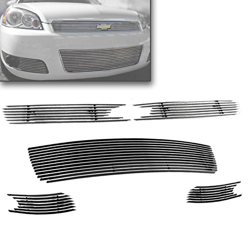 ZMAUTOPARTS For Chevy Impala Front Upper + Bumper Billet Grille Grill Insert Combo Overlay