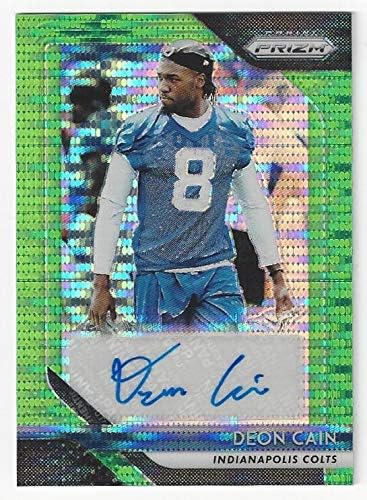 Deon Cain Autographed Neon Green Pulsar Parallel Collectible Card - 2018 Panini Prizm Football Card #RA-DCA (Indianapolis Colts) Free Shipping