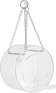 MERRYHAPY Recipiente de alimentos transparente para pássaros decorativos gaiola redonda para pássaros alimentadores automáticos para animais de estimação alimentador de pássaros alimentador de pássaros alimentador de pássaros alimentador de pássaros alimentador de pássaros alimentador de pássaros decoração gaiola