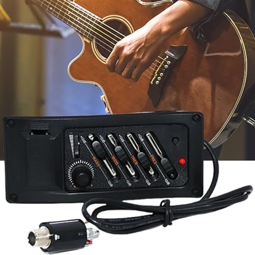 Ecualizador para Guitarra Eléctrica de 4 Bandas con Preamp y Control de Volumen, Negro miniatura 3