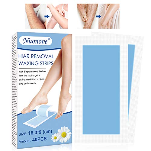 Wax Strips, Hair Removal Waxing Strips, Facial Wax Strips, Body Wax Strips, Wax Strips for Lips, Underarms, Arms, Legs and other Small Areas, (40pc)