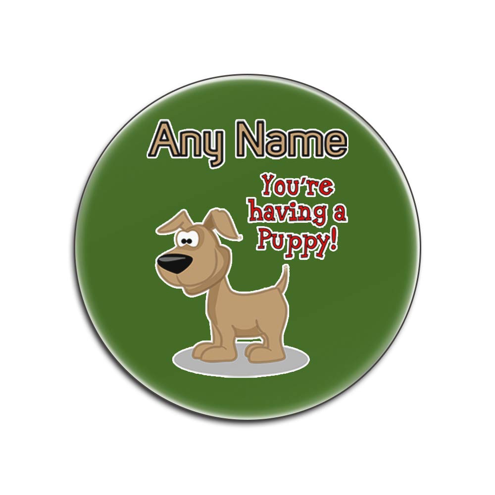 Dessous-de-verre blanc et vert avec inscription chien lot de 4 sous-verre ronds