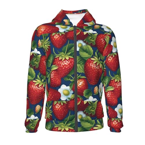 Strawberry2 Kid Hoodies Boys Zip Up Sweatshirts Girls Pullover with Pocket2