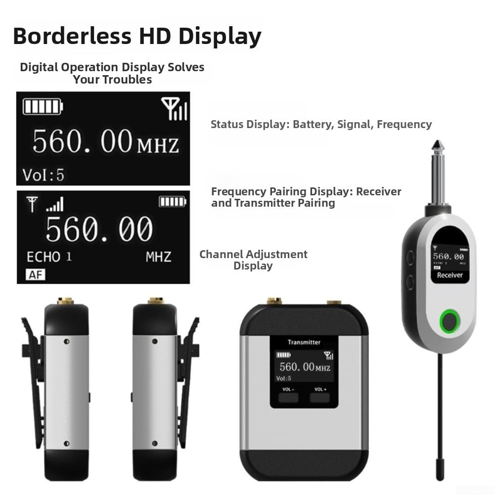 Sistema di microfono wireless UHF portatile con risvolto (1 a 1)