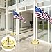 Taiyin 2 Pcs Flag Stand Gold Plastic Flag Pole Stand Base Floor Holder Compatible with 1.3 Inch, 1.1 Inch and 0.9 Inch Diameter Pole for Indoor Outdoor Home Office