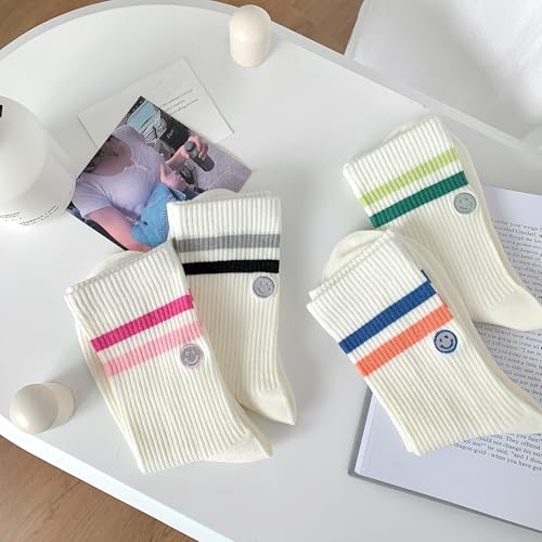 Image of Women's Cute Crew Socks, Casual Athletic Cotton Bowknot Cherry Calf Novelty Socks for Women