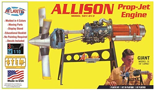 Allison Prop Jet Aircraft Engine STEM Plastic Model Kit 1/10 Atlantis Toy