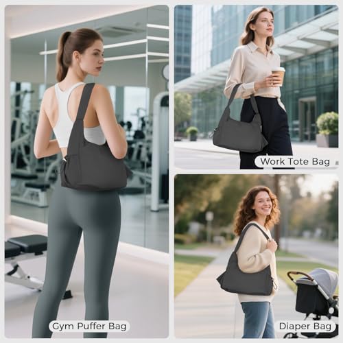 MICOM Crescent Bag for Women Lightweight Puffer Shoulder Bag Multi-Pocket Casual Hobo Bag Women Crescent Crossbody Bag 7