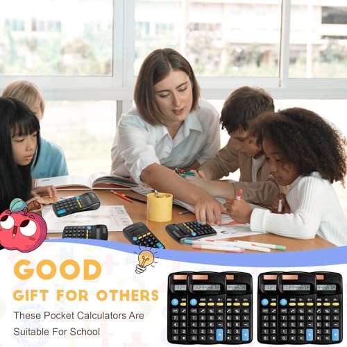 RXLWYUNLAE Pocket Size Mini Black Calculator Basic Calculators for Handheld Angled Students 8 Digit Display Solar Battery Dual Power Small Calculator for Students Kids Home Office の商品画像 6