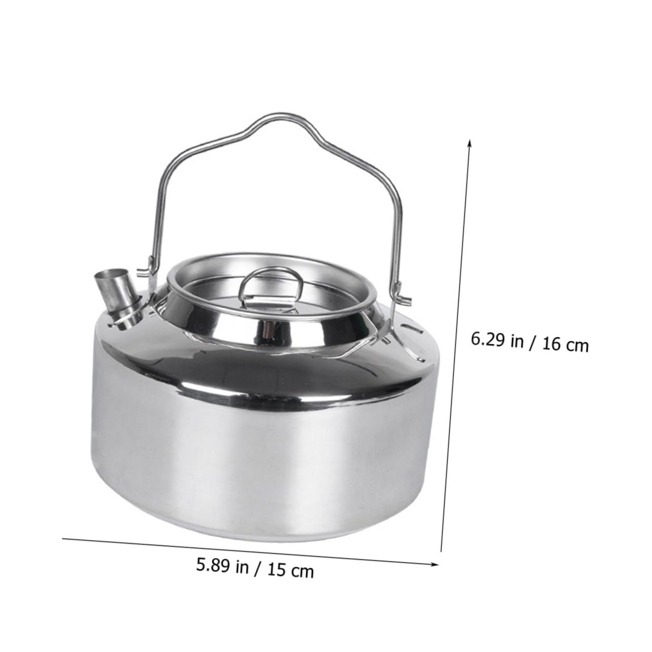Tetera Portátil de Acero Inoxidable para Exteriores, Hervidor de Agua Multifunción, Ergonómico y Resistente, Adecuado para Camping, Senderismo y Cocina al Aire Libre