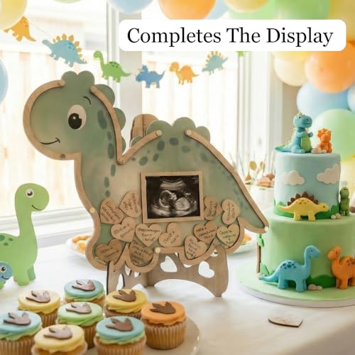 Image of The Real Bossy Baby Baby Memory Keepsake Frame Guestbook - Luxury Baby Shower & First Birthday Guest Book Alternative - Preserve Wishes, Messages & First Year Memories in a Beautiful Nursery Display - Dinosaur & One-A-Saurus Theme