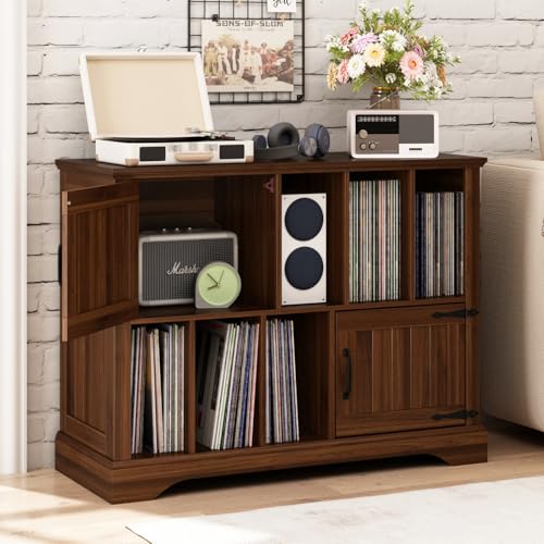 Athyrios Large Record Player Stand with Vinyl Storage - 39.5