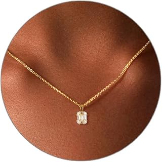 Diamond Pendant Gold Necklace for Women，Dainty 18k Gold...