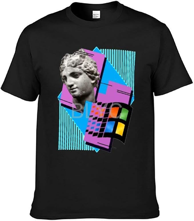 Amazon Vaporwave カジュアルラウンドカラー軽量コットンメンズ夏半袖tシャツ Tシャツ カットソー 通販