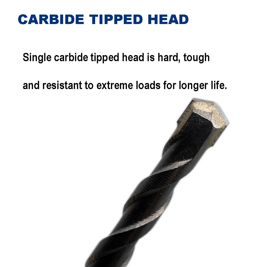 Broca de martillo perforador SDS-Plus con punta de carburo de 1 pulgada x 12 pulgadas para hormigón, ladrillo, piedra, paquete de 2