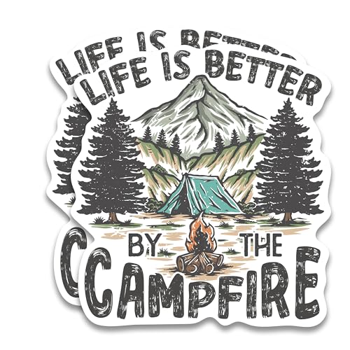 (2 Pack) Life is Better by The Campfire Bumper Sticker...