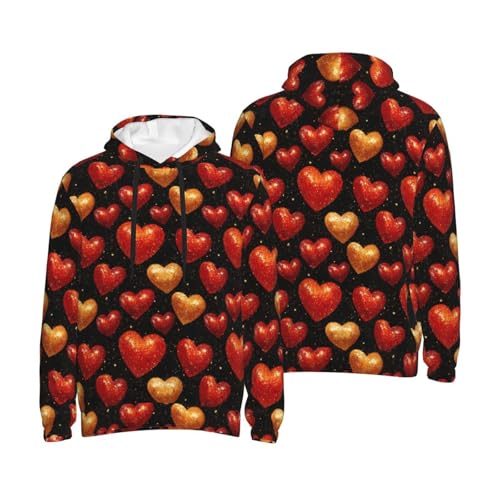 Hoodies For Men - Red Heart Print Long Sleeve Casual Men'S Hoodies & Sweatshirts Pullover With Pocket4