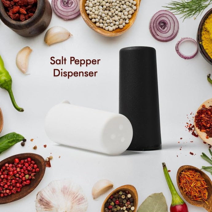 Image of Salt and Pepper Dispenser Set, Multicolor | Convenient and Stylish Seasoning Containers | Dishwasher Safe & Refrigeration Safe | Pack of 2