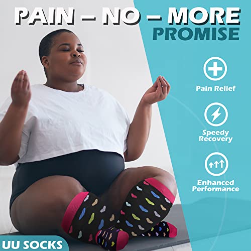 Image of Medical Compression Socks for Women and Men 3 Pairs 20-30 mmHg Knee High Christmas Compression Stockings Circulation Best for Running Athletic Nurses