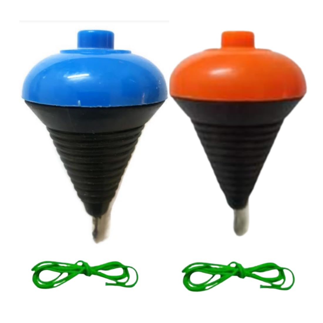 Hirdaya Plastic Spinning Top Toy with String | Traditional Indian Lattu Game for Kids | Durable & Colorful Fun Toy for Outdoor Play (Pack of 4)