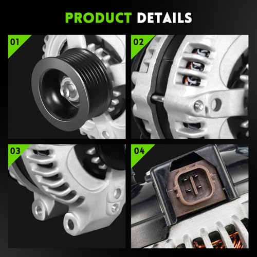 Image of 13980N Alternator Replacement For 2003-2007 Honda Accord 2.4, 2006-2011 Civic 2.0, 2007-2011 CRV 2.4, 2003-2011 Element 2.4, Acura 06-08 CSX 2.0L, 04-08 TSX 2.4L, 104210-4732, 31100-RAA-A01