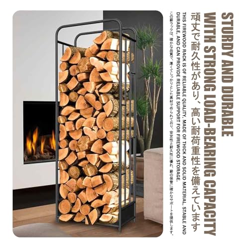 Support à bûches en fer forgé robuste au design durable pour intérieur - 7