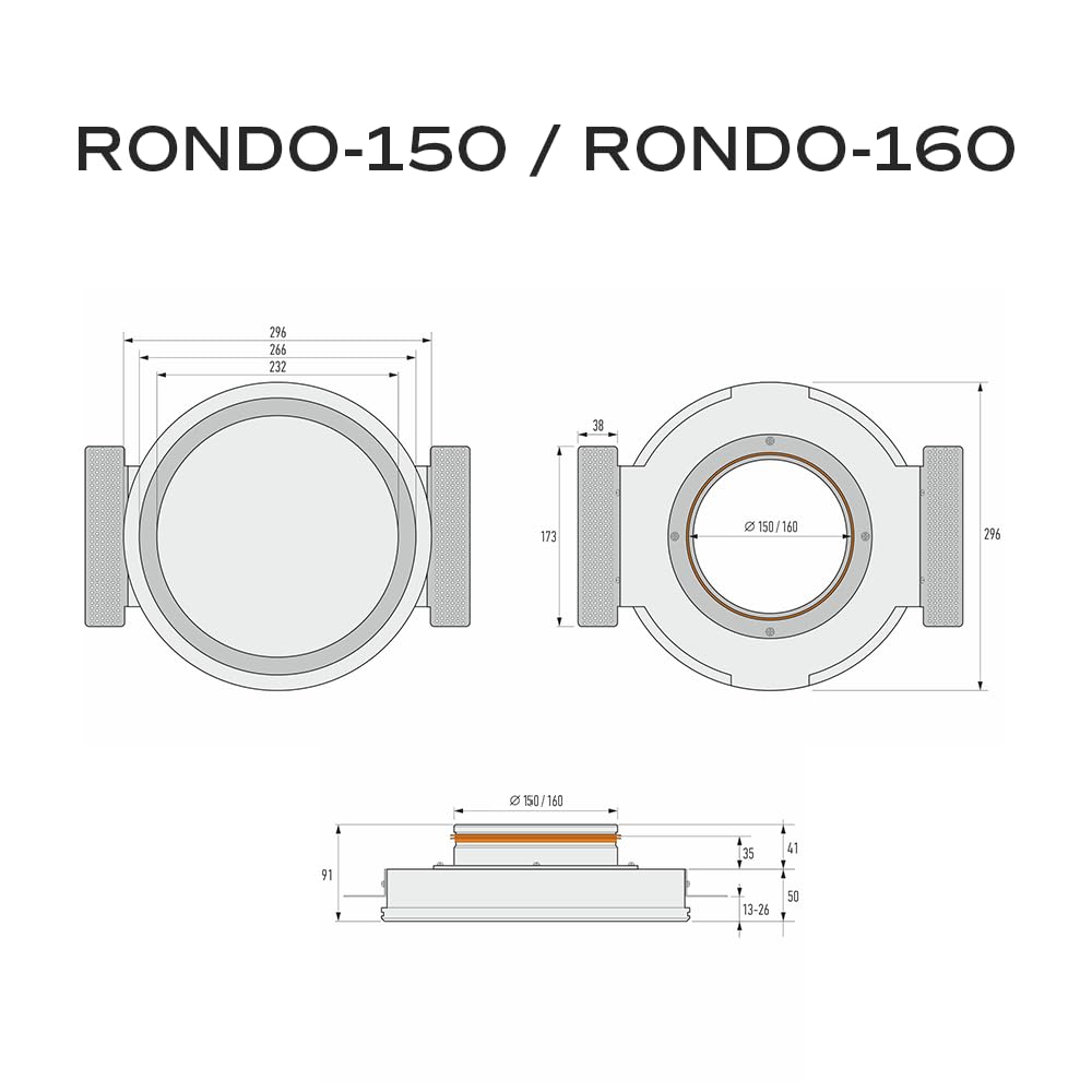 RONDO-150 - Rahmenlose Runder Lüftungsauslass - Tellerventil 150 mm mit Magnet - Lackierbarer Diffusor 6" - Fast Unauffällig, Modernes Design und Leicht an die Inneneinrichtung Anpassbar