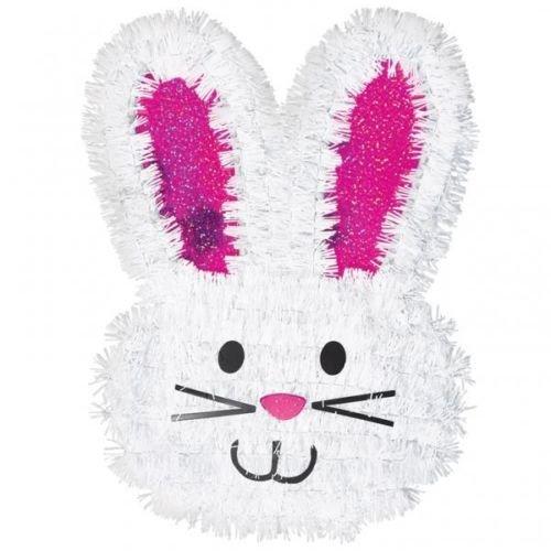 White Easter Bunny Full Weave Tinsel Decoration