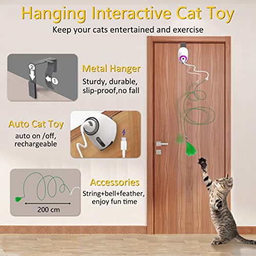 Umosis Hanging Cat Toy, Automatic Teaser Cat String Toy, Electronic Interactive Kitten Mental Physical Exercise Cat Toys For Indoor Cats, Rechargeable #TOP2
