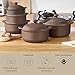 Natural Terracotta Casserole with Lids Clay Pots for Cooking, Unglazed Earthenware Rice Pots (T3-2.64QT)