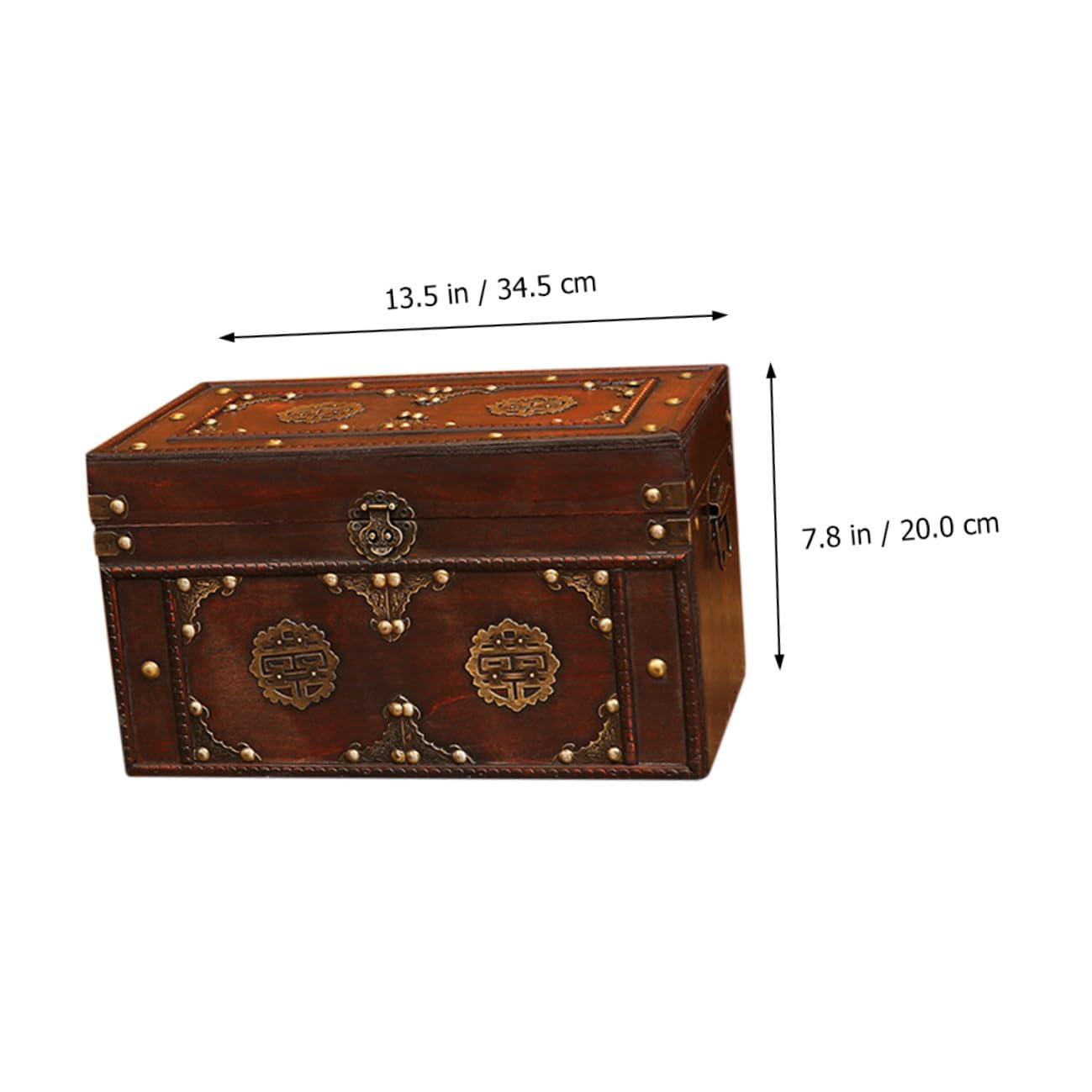 GALPADA Vintage Holz Aufbewahrungsbox Braun und Legierung mit Dekorativem Design und Praktischer Ordnungsfunktion für Zuhause und Bastelbedarf