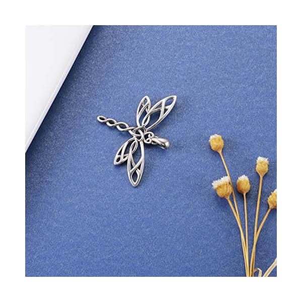 MANBU-Sterling-Silver-Dragonfly-Earrings-Bracelet-Necklace-Celtic-Jewelry-Gifts-for-Women-Dragonfly-Lovers MANBU Sterling Silver Dragonfly Necklace for Women: Celtic Infinity Dragonfly Pendant Christmas Jewelry Gifts for Dragonfly Lovers (Antiqued dragonfly)