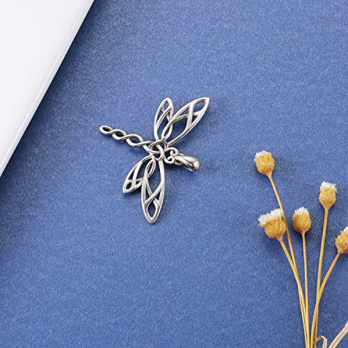 MANBU Sterling Silver Dragonfly Necklace Bracelet for Women Celtic Infinity Dragonfly Pendant Christmas Jewelry Gifts for Nature Lovers4