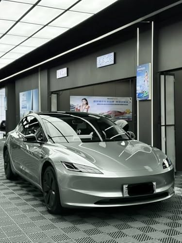 Image of LZLRUN High Gloss Vinyl Realistic Paint Wrap Roll Car Sticker Film Decal Bubble Free Come with Installation Tool Set (Silver, 4Inch x 30ft)