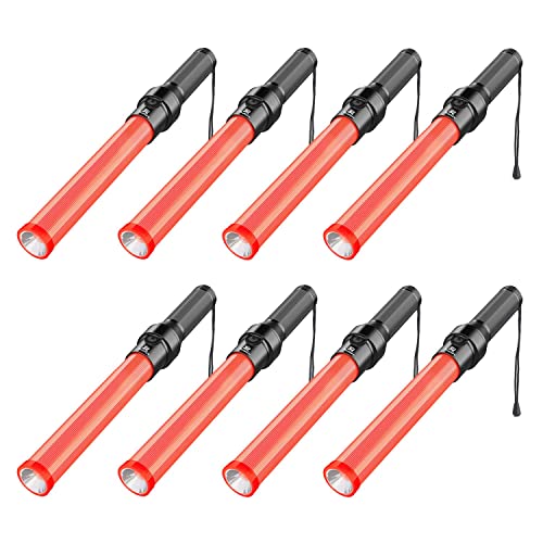 RoadHero 8 Pack Traffic Wands, 16 Inch Led Traffic Control