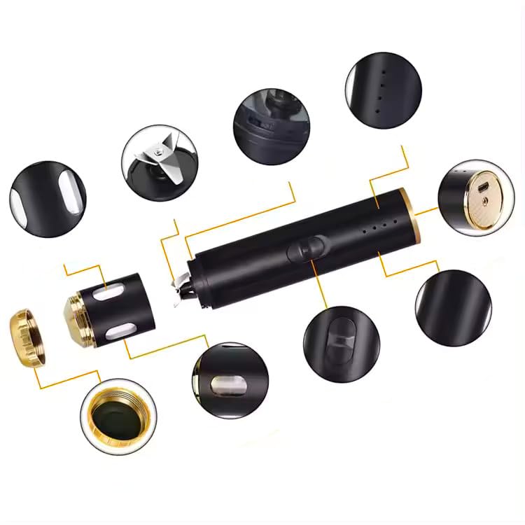 Elektrischer Grinder aus Aluminium | Crusher | messerscharfes Mahlwerk | USB aufladbar | tragbares Zubehör | Kräutermühle zum Zerkleinern | Mini Gewürzmühle Teekoch