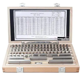 Accusize Industrial Tools 87 Pc Metric Gage Block Set, Grade 2, Din861 Germany Standard with Mfg's Certificate, 0087-2160