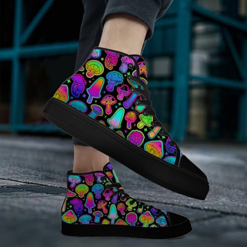 Mushroom High Top Canvas Shoes for Men Women Psychedelic Mushroom High Top Sneakers Lace Up Casual Shoes Gifts for Him Her2