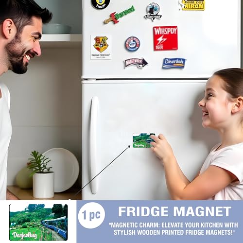 Image of Elegant Fridge Magnet with Themes |Rectangular Size Refrigerator Magnet with Magnetic Rubber Back | Pack of 1, 8.6cm X 5.4cm (Darjeeling.)