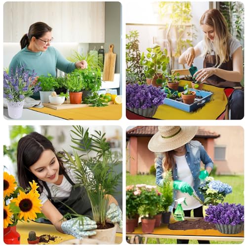 39\" x 31\" Thickened Repotting Mat for Plant Transplanting and Potting Soil Mess Control Waterproof Tray, Succulent Pots Portable Gardening Mat, Protect Nail Gloves, Best Gifts for Gardeners